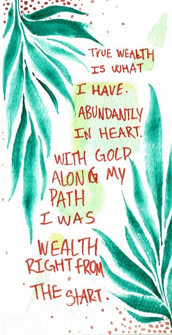 True Wealth — a hand-painted vibe card